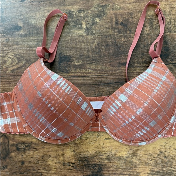 gina vior Other - Stylish Plaid Bra in Rust and Silver